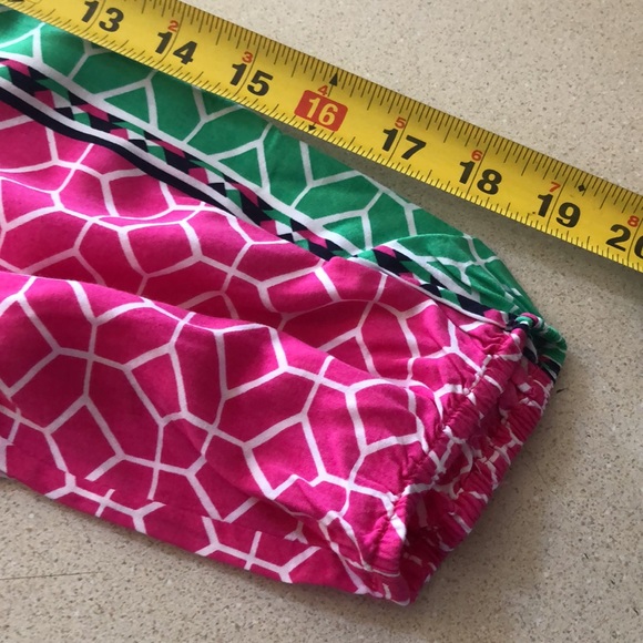 🔴 CROWN & IVY LONG SLEEVE GEOMETRIC PRINT BLOUSE PINK WHITE GREEN SIZE PS - Picture 13 of 14